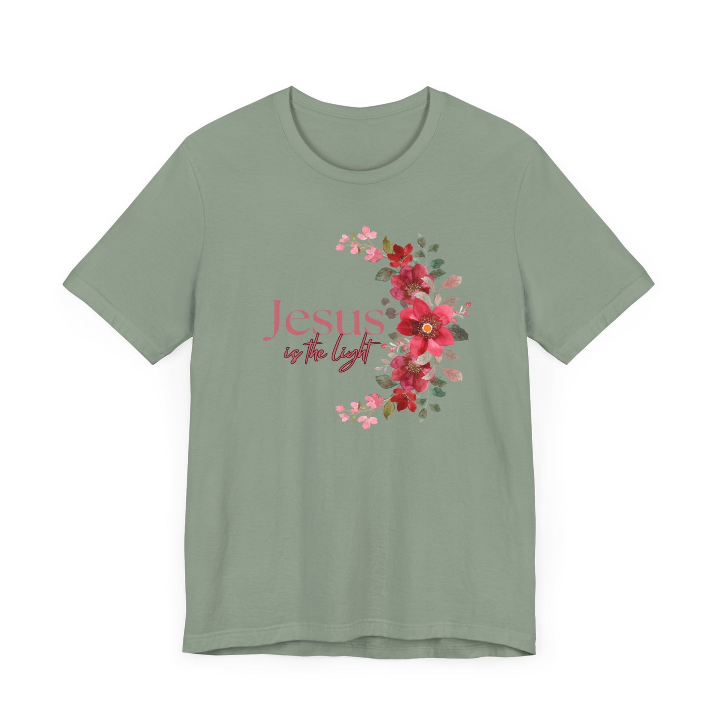 Floral Jesus is the Light Tee - Faith & Inspiration T-Shirt