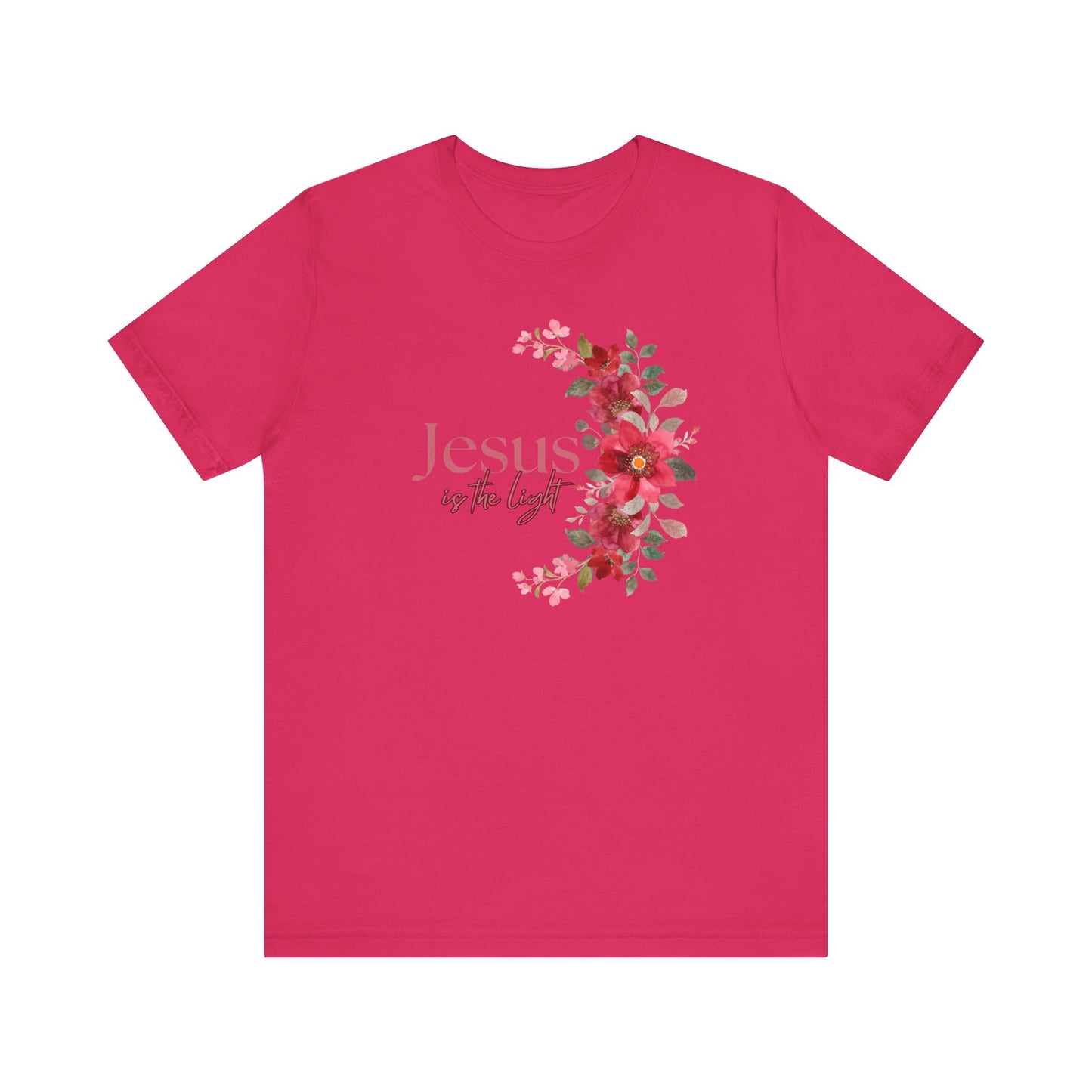 Floral Jesus is the Light Tee - Faith & Inspiration T-Shirt