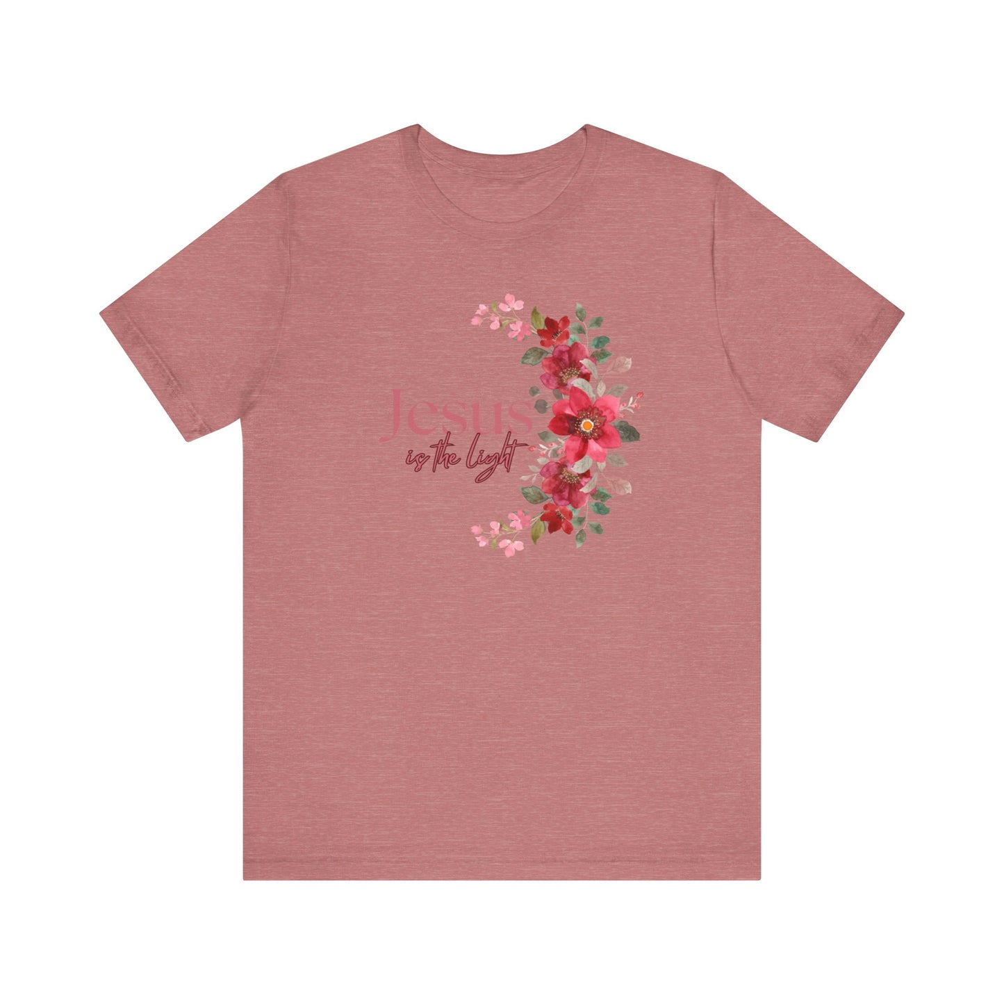 Floral Jesus is the Light Tee - Faith & Inspiration T-Shirt