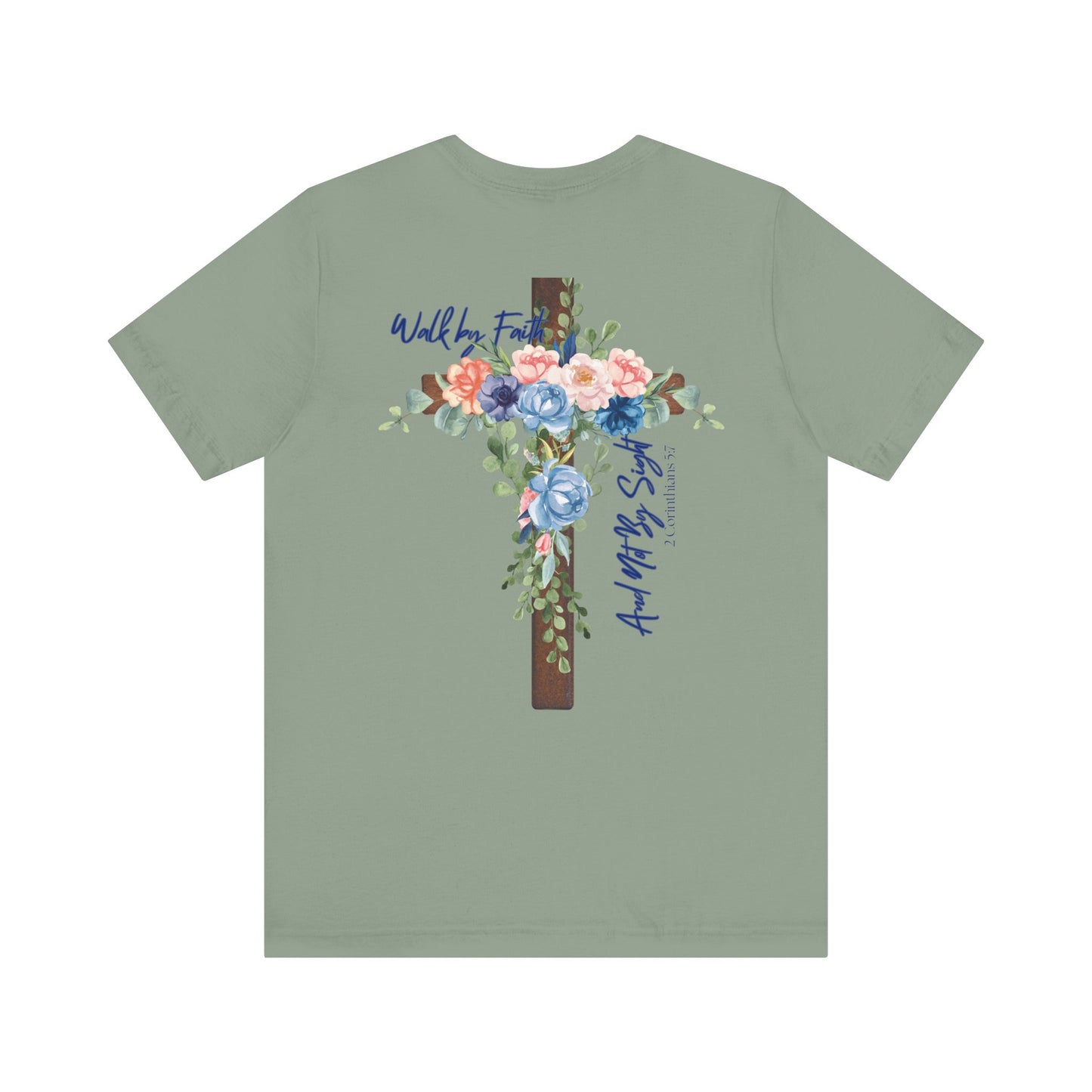 Inspirational Floral Cross Tee - Jesus is the Light