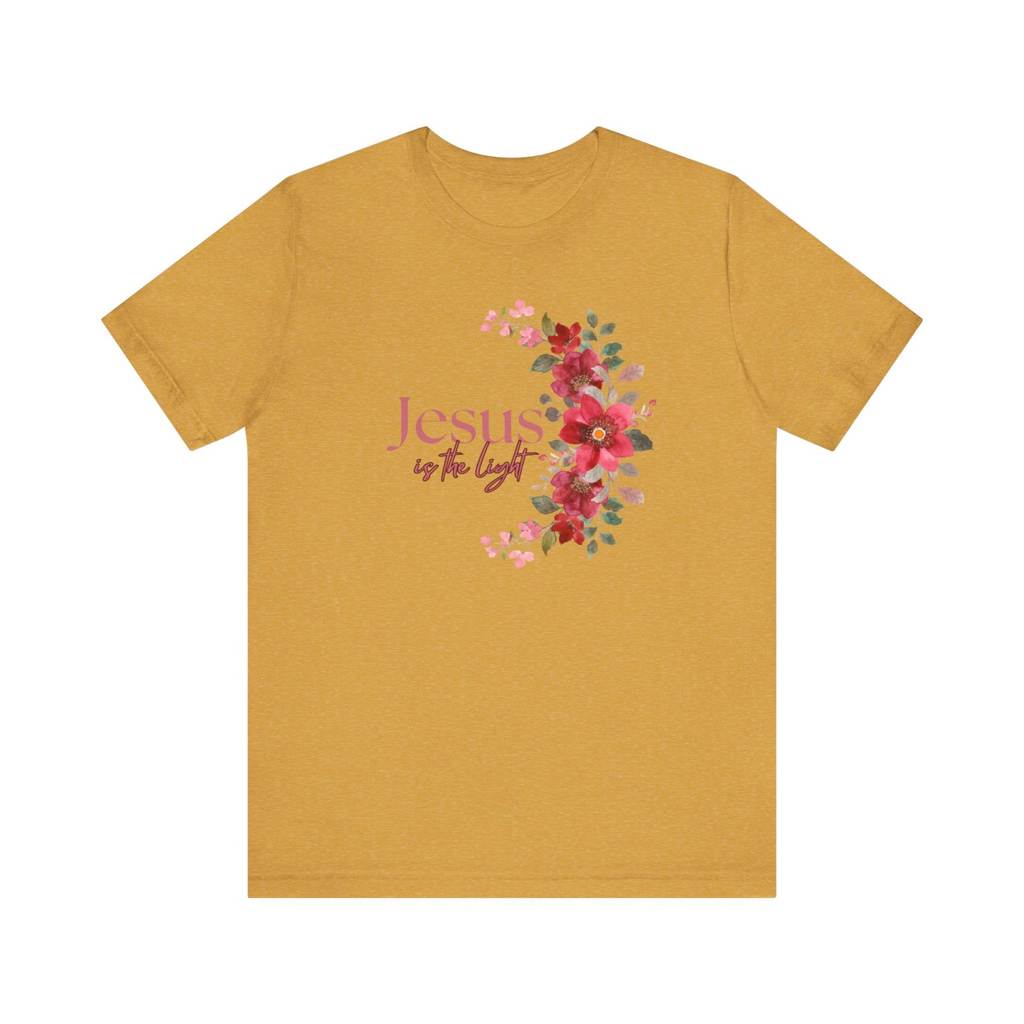 Floral Jesus is the Light Tee - Faith & Inspiration T-Shirt
