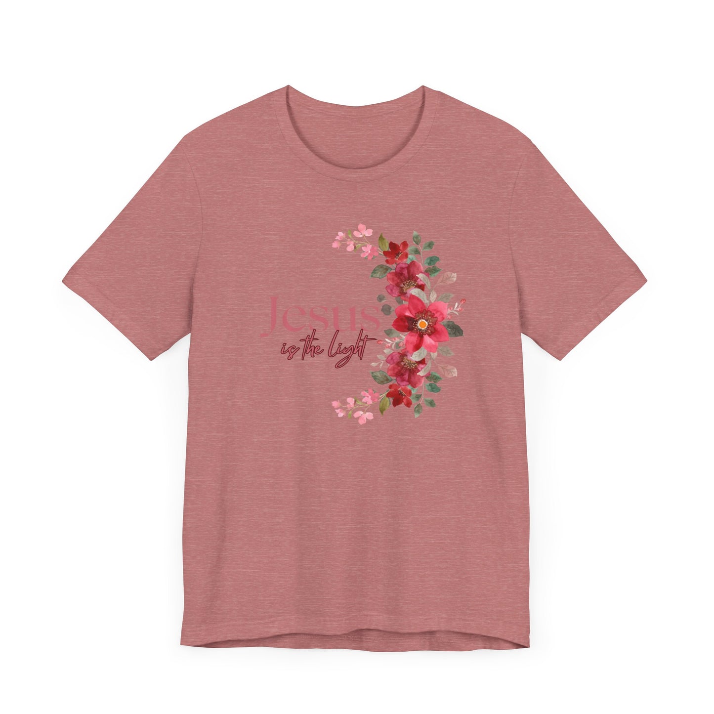 Floral Jesus is the Light Tee - Faith & Inspiration T-Shirt