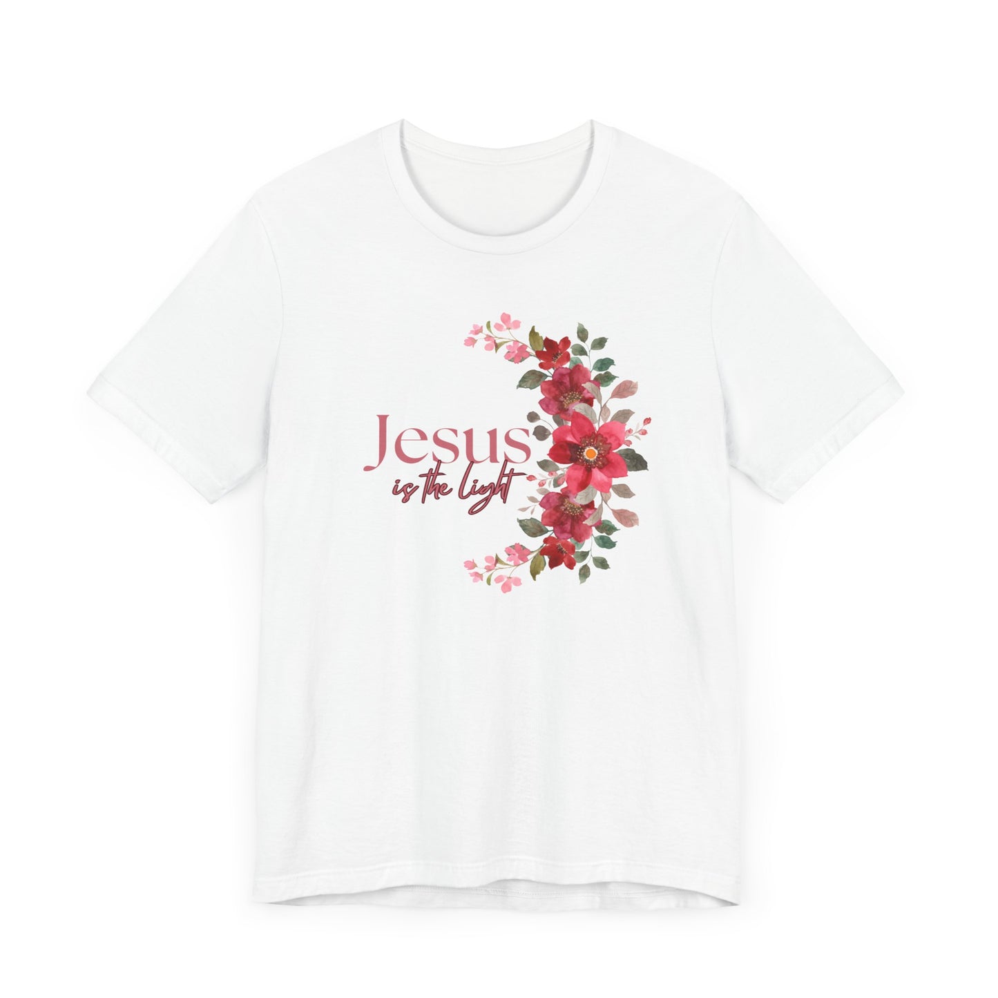 Floral Jesus is the Light Tee - Faith & Inspiration T-Shirt