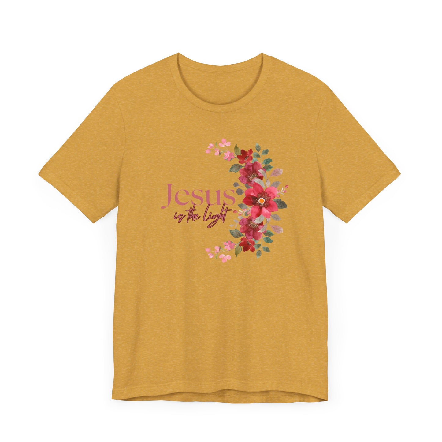 Floral Jesus is the Light Tee - Faith & Inspiration T-Shirt