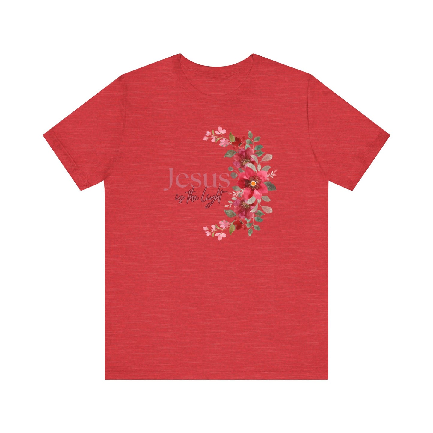 Floral Jesus is the Light Tee - Faith & Inspiration T-Shirt