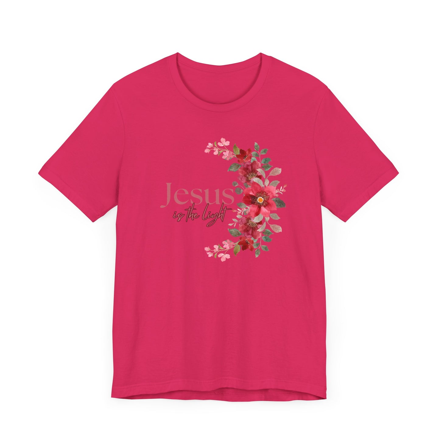 Floral Jesus is the Light Tee - Faith & Inspiration T-Shirt
