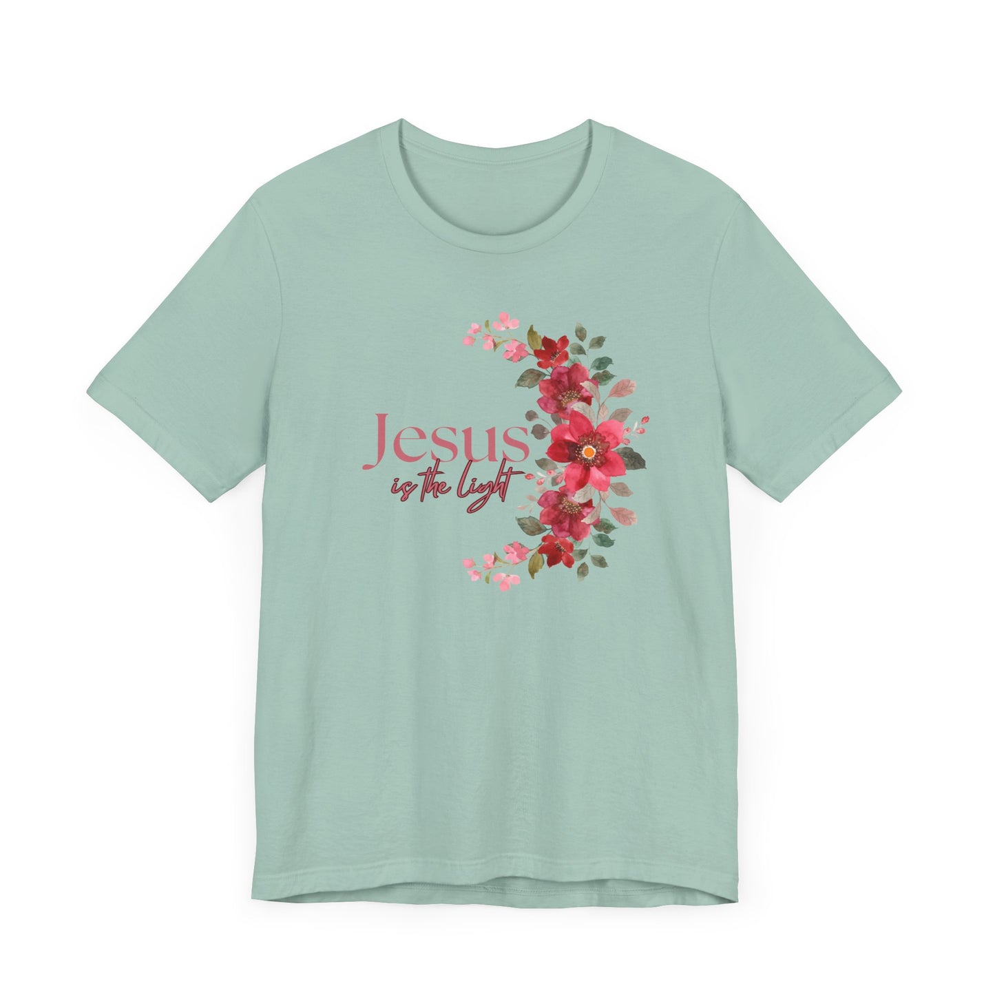 Floral Jesus is the Light Tee - Faith & Inspiration T-Shirt