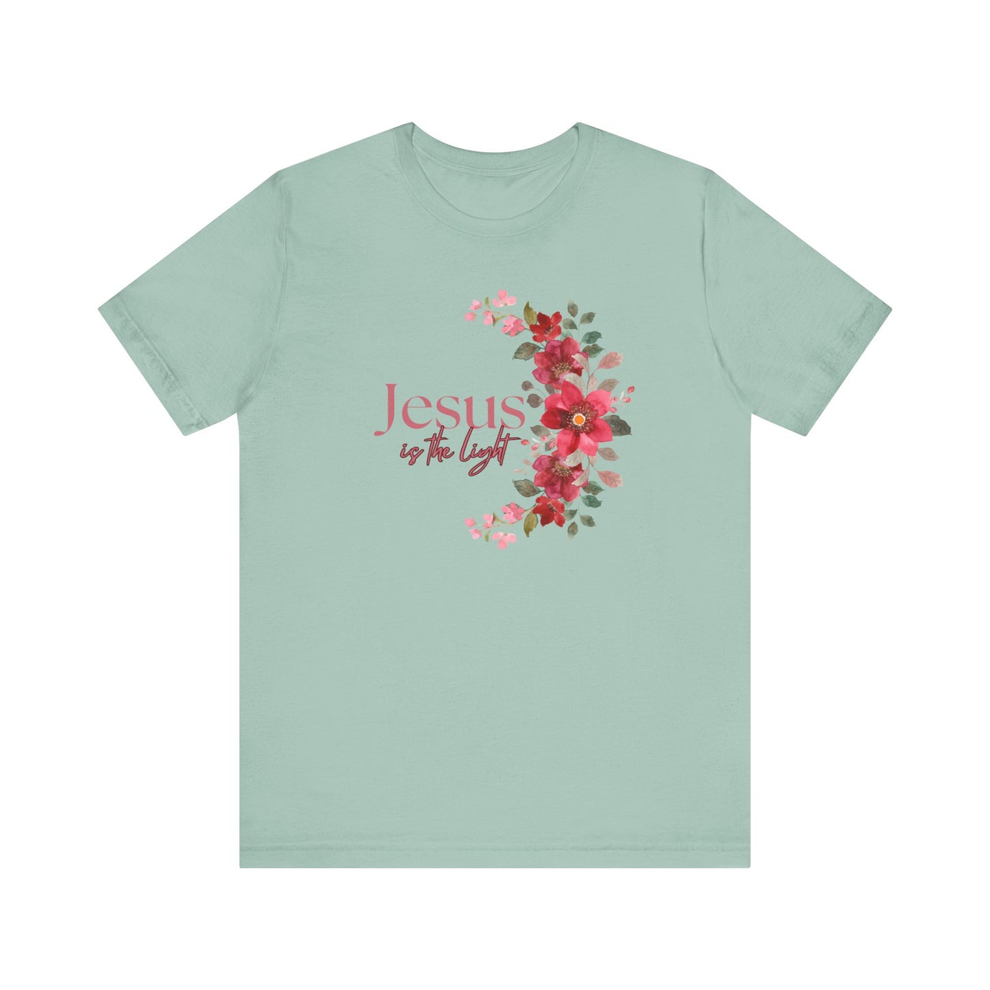 Floral Jesus is the Light Tee - Faith & Inspiration T-Shirt