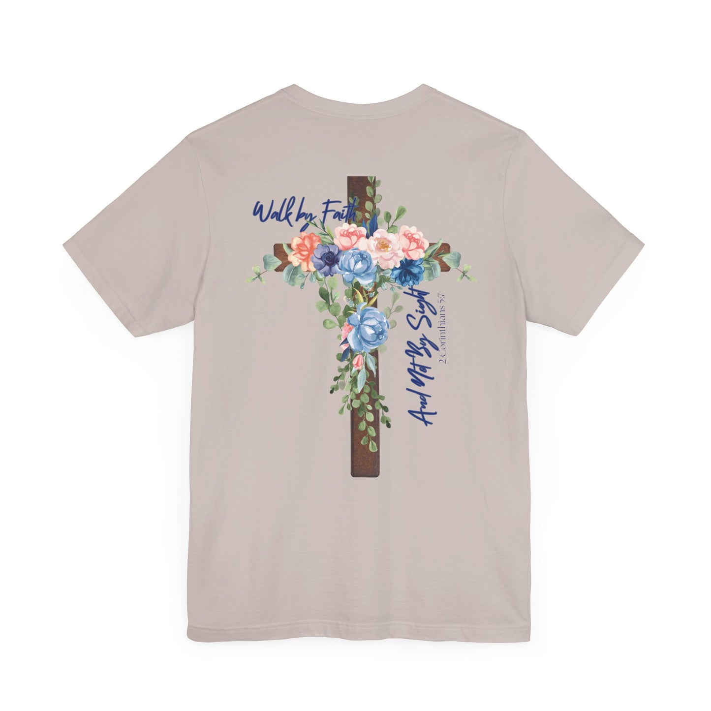 Inspirational Floral Cross Tee - Jesus is the Light