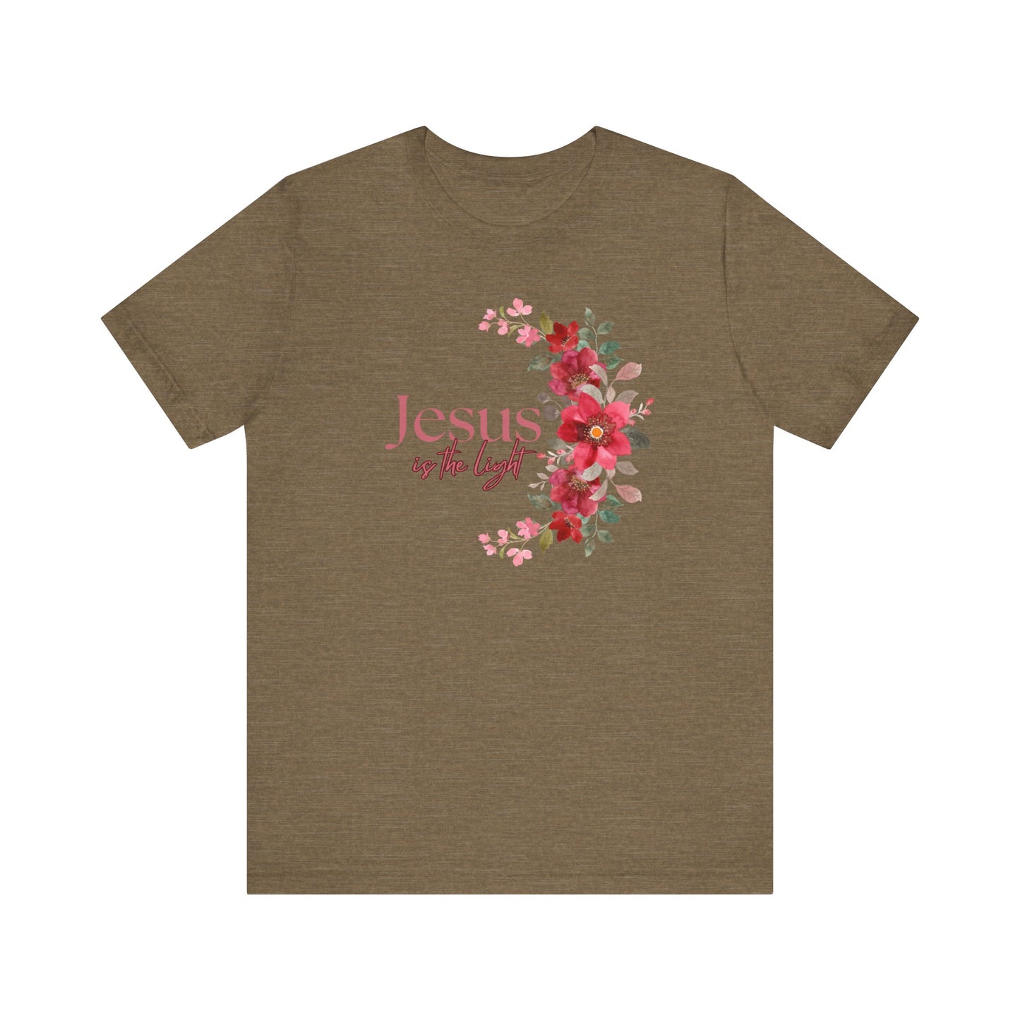 Floral Jesus is the Light Tee - Faith & Inspiration T-Shirt