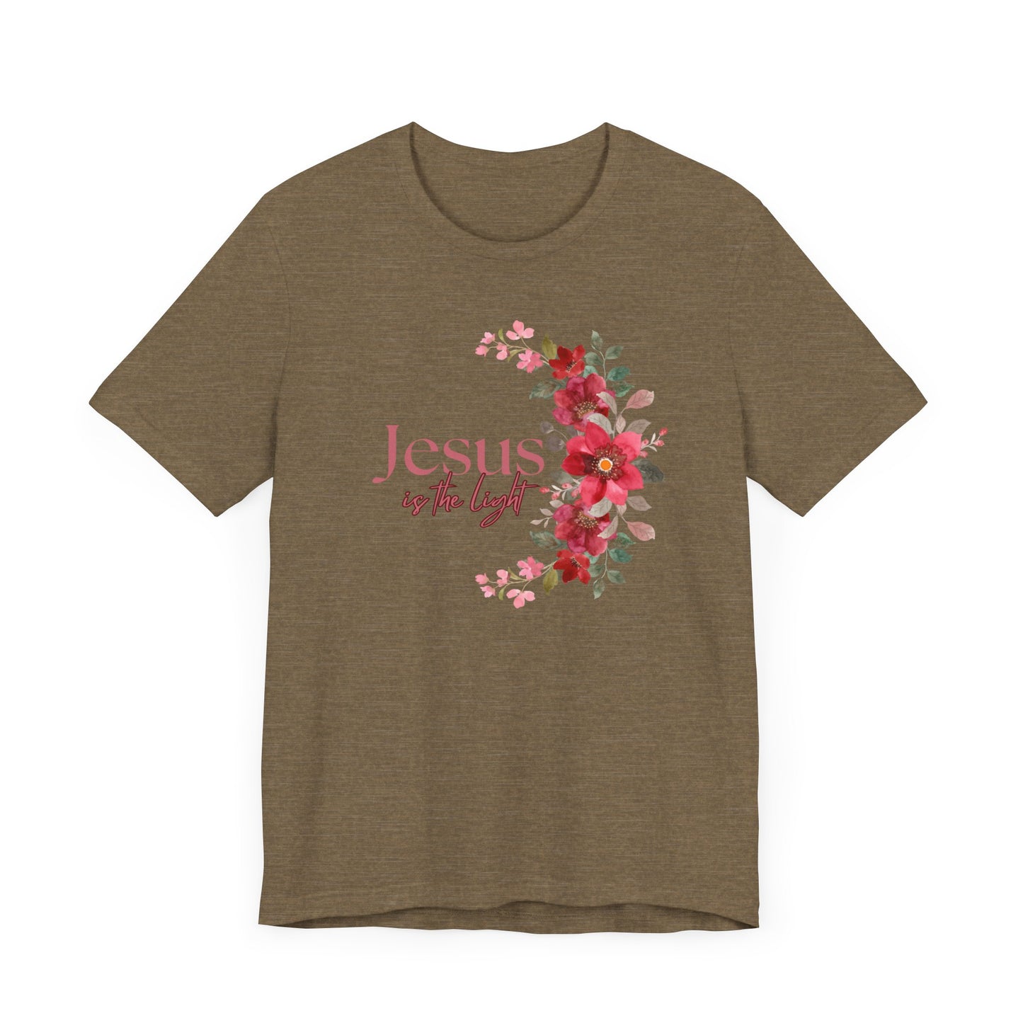 Floral Jesus is the Light Tee - Faith & Inspiration T-Shirt
