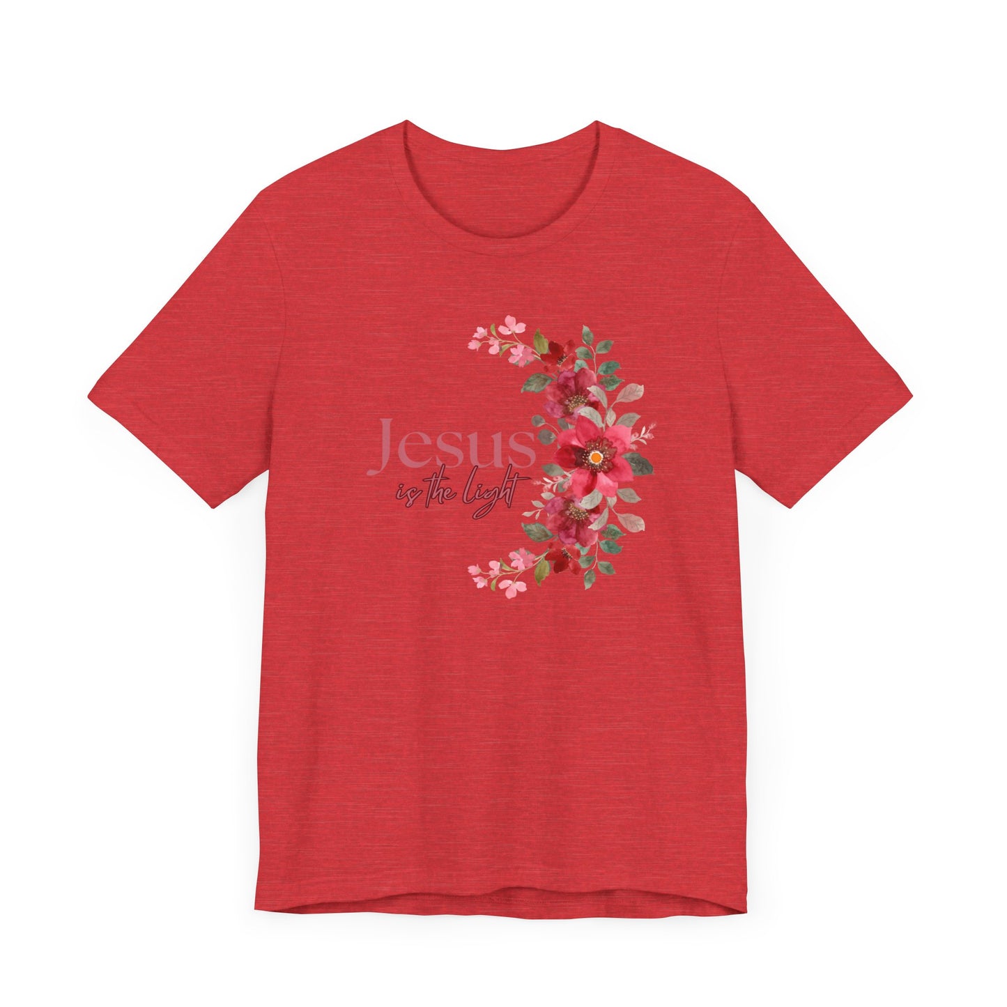 Floral Jesus is the Light Tee - Faith & Inspiration T-Shirt