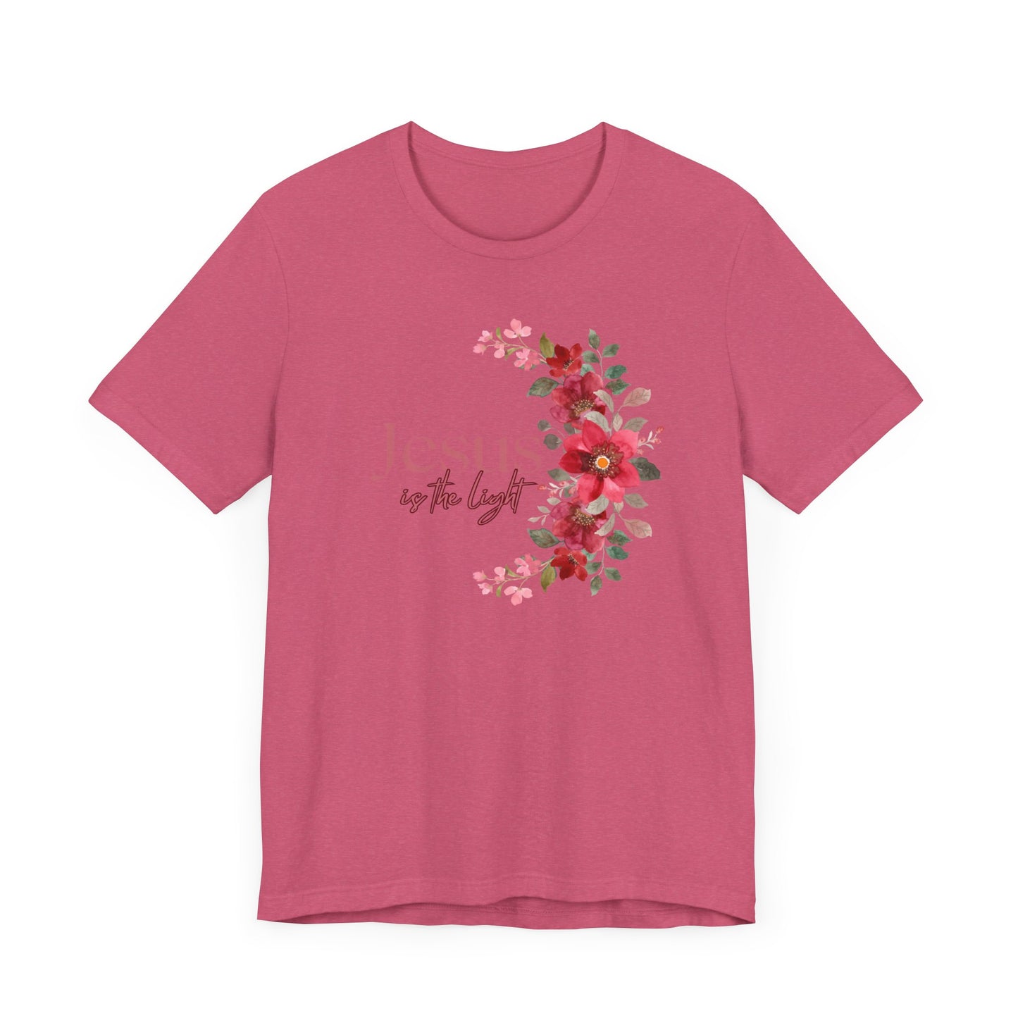 Floral Jesus is the Light Tee - Faith & Inspiration T-Shirt