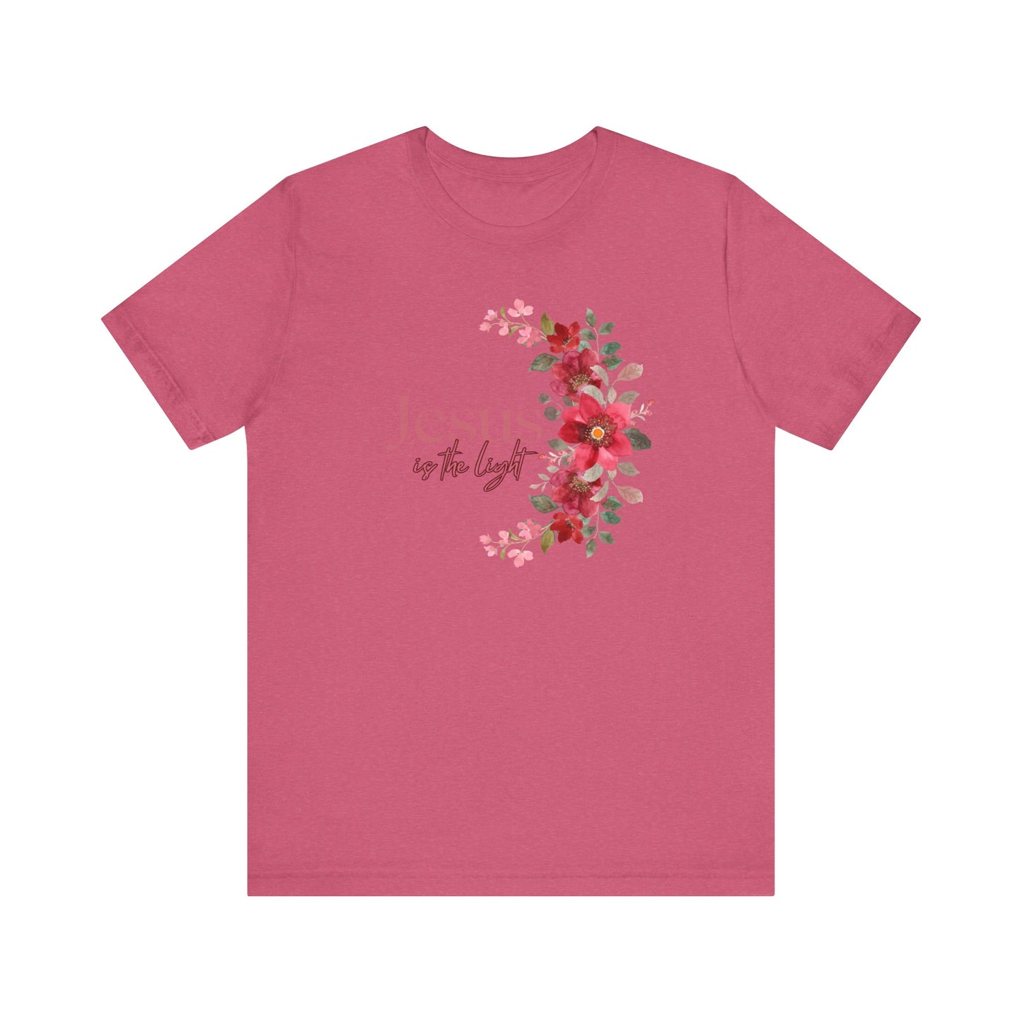 Floral Jesus is the Light Tee - Faith & Inspiration T-Shirt