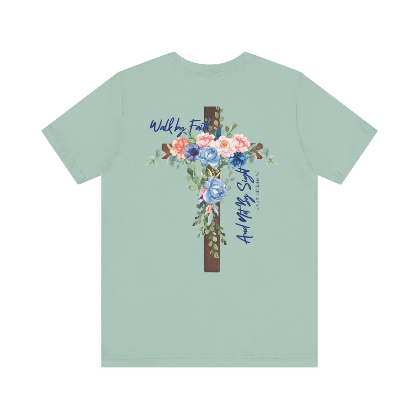 Inspirational Floral Cross Tee - Jesus is the Light