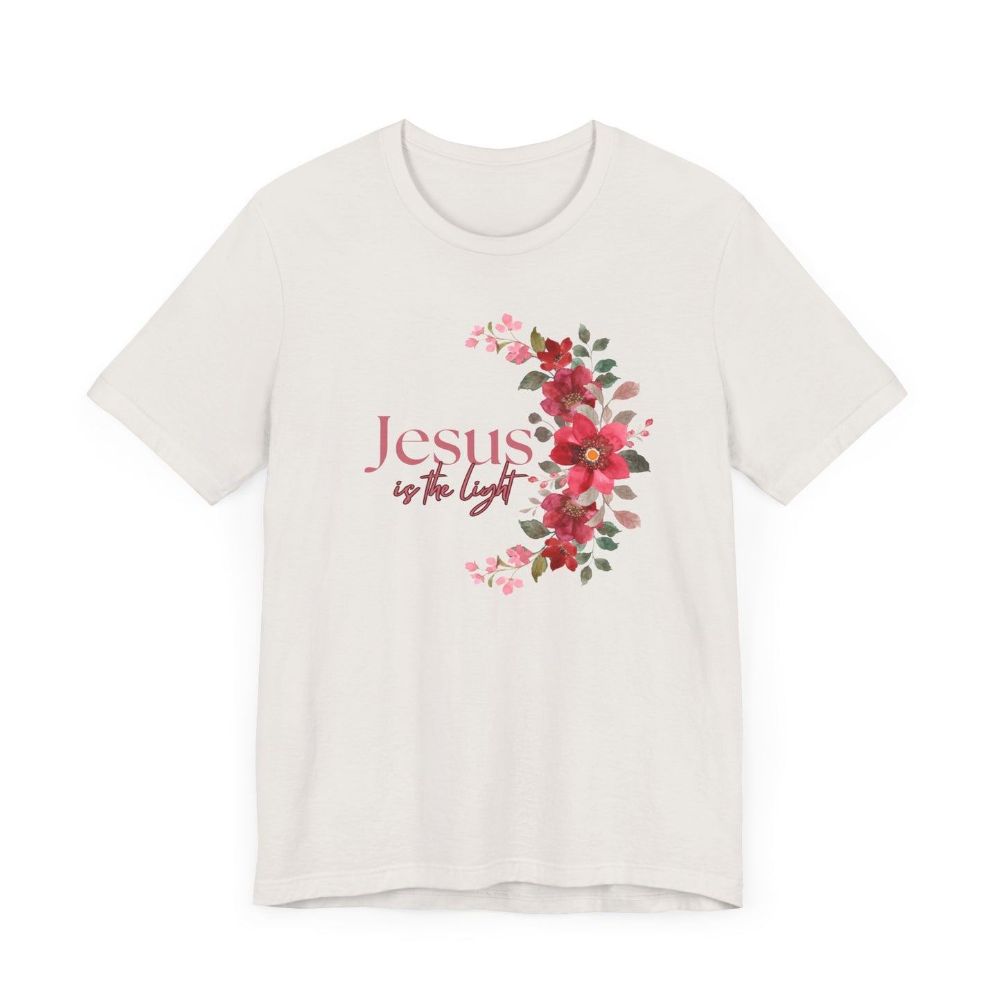 Floral Jesus is the Light Tee - Faith & Inspiration T-Shirt