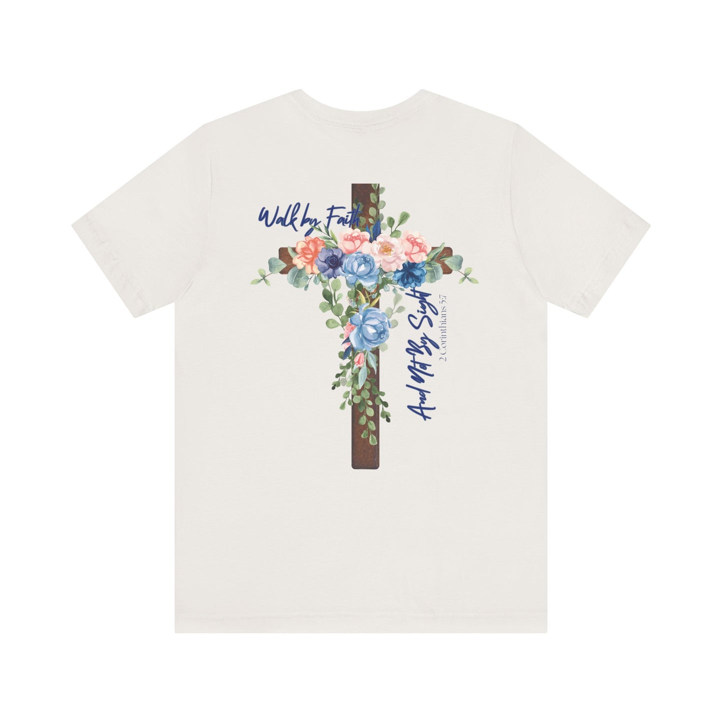 Inspirational Floral Cross Tee - Jesus is the Light