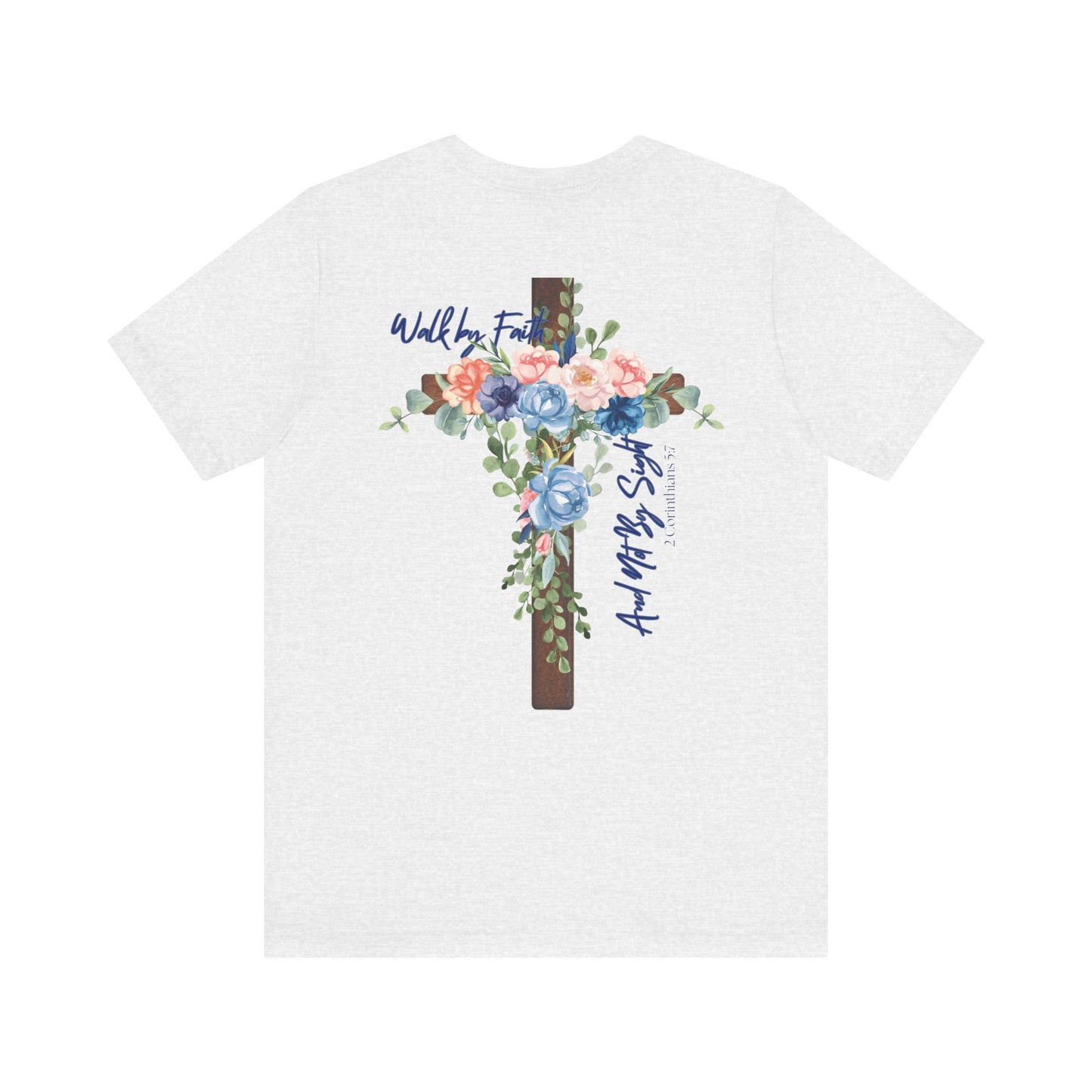 Inspirational Floral Cross Tee - Jesus is the Light