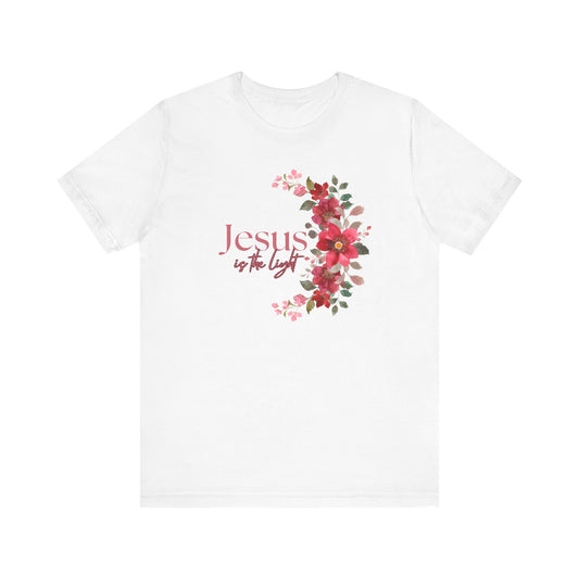 Floral Jesus is the Light Tee - Faith & Inspiration T-Shirt
