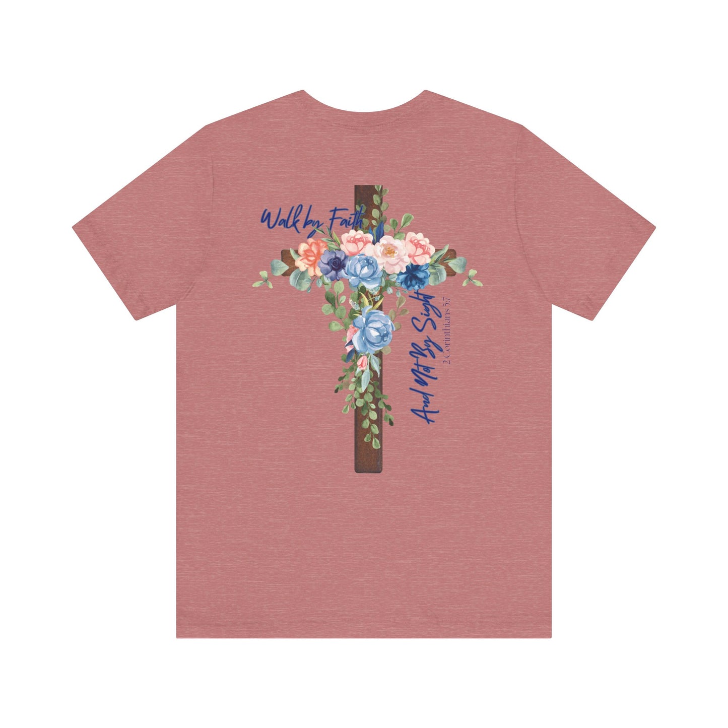 Inspirational Floral Cross Tee - Jesus is the Light