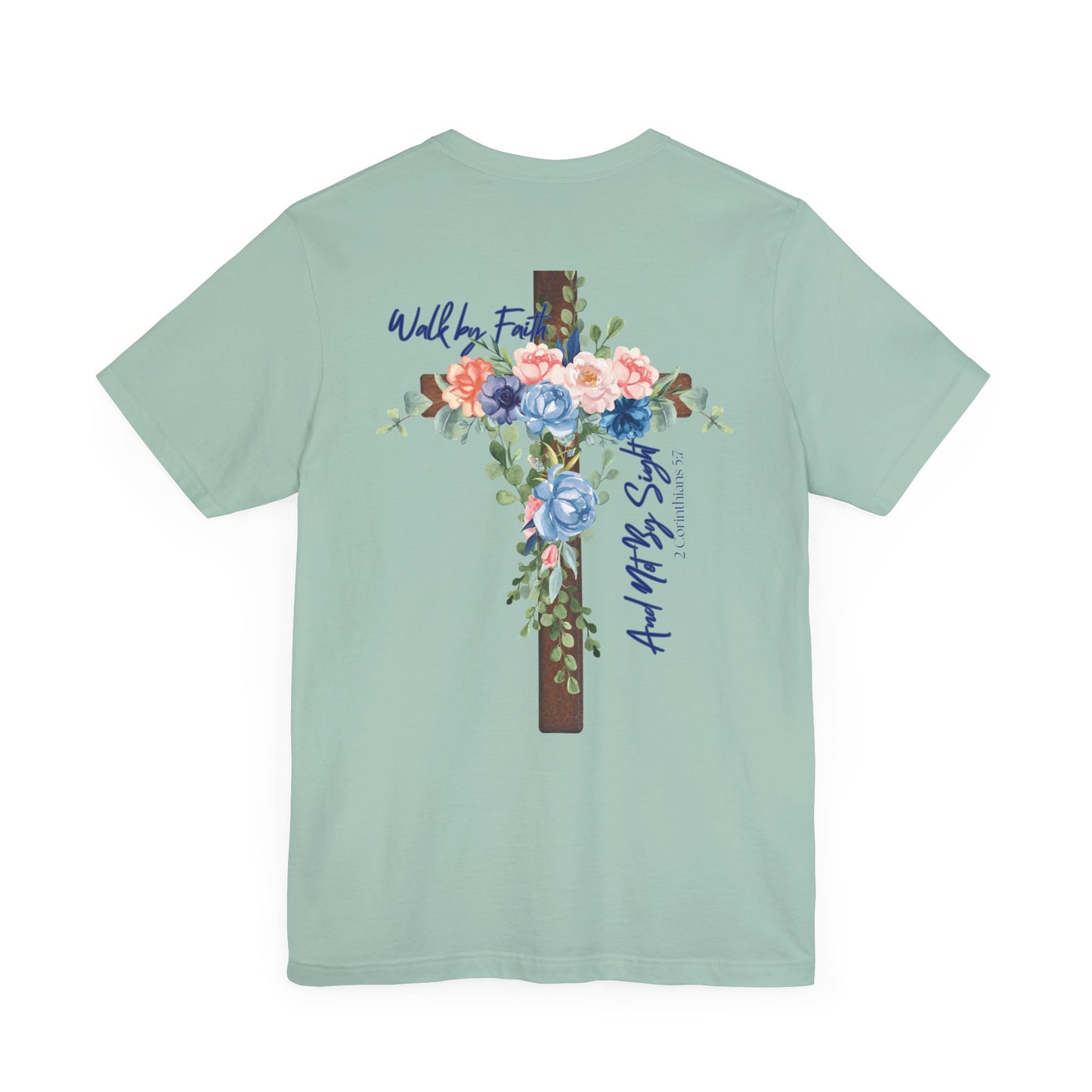 Inspirational Floral Cross Tee - Jesus is the Light