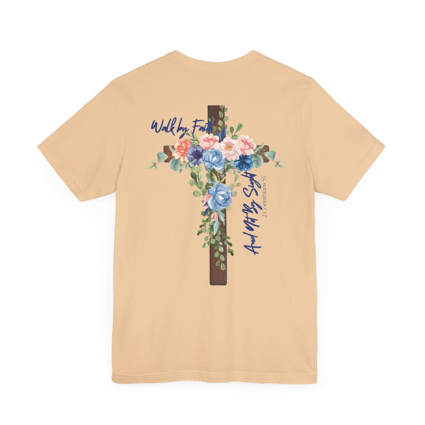 Inspirational Floral Cross Tee - Jesus is the Light