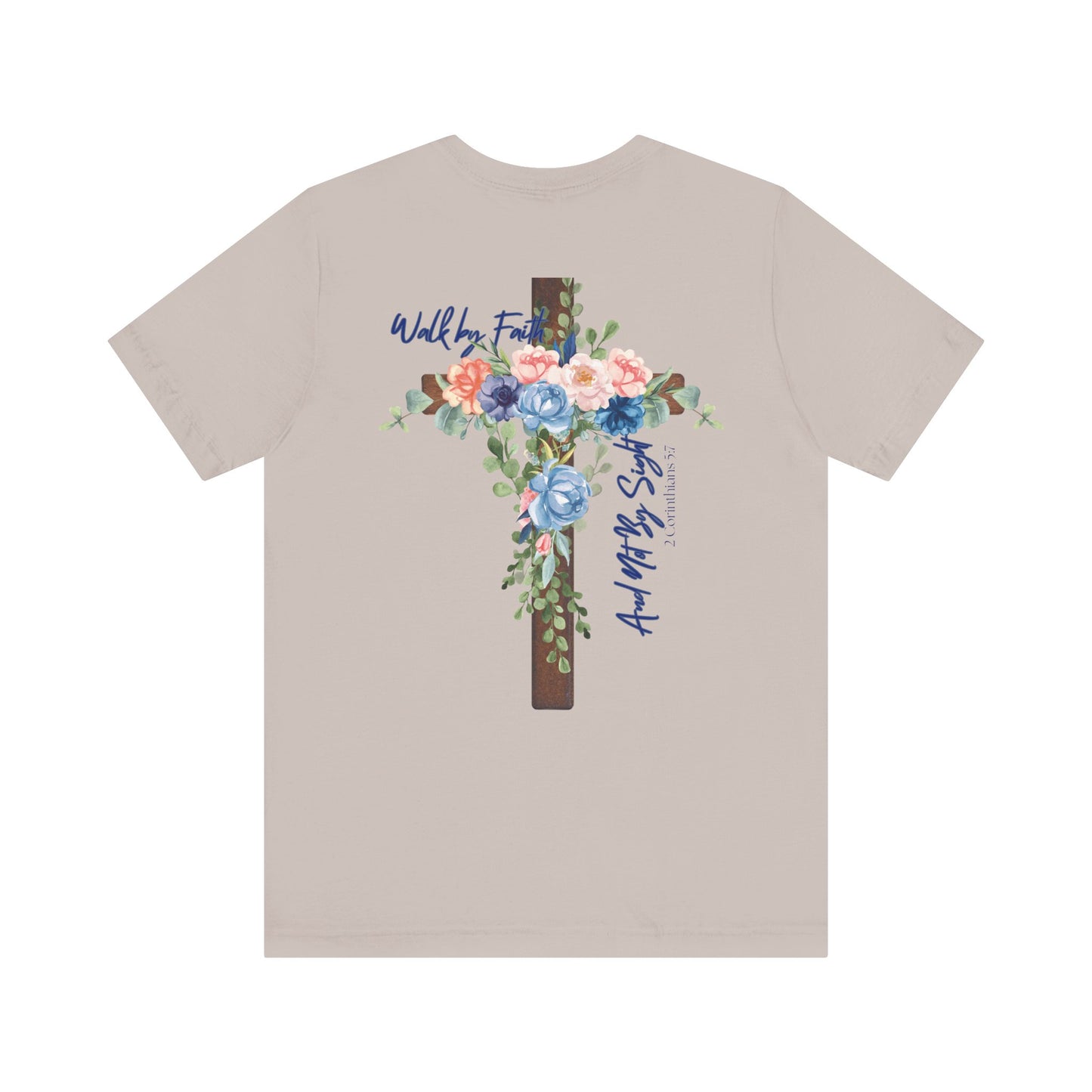 Inspirational Floral Cross Tee - Jesus is the Light