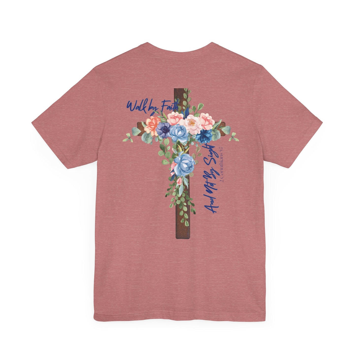 Inspirational Floral Cross Tee - Jesus is the Light