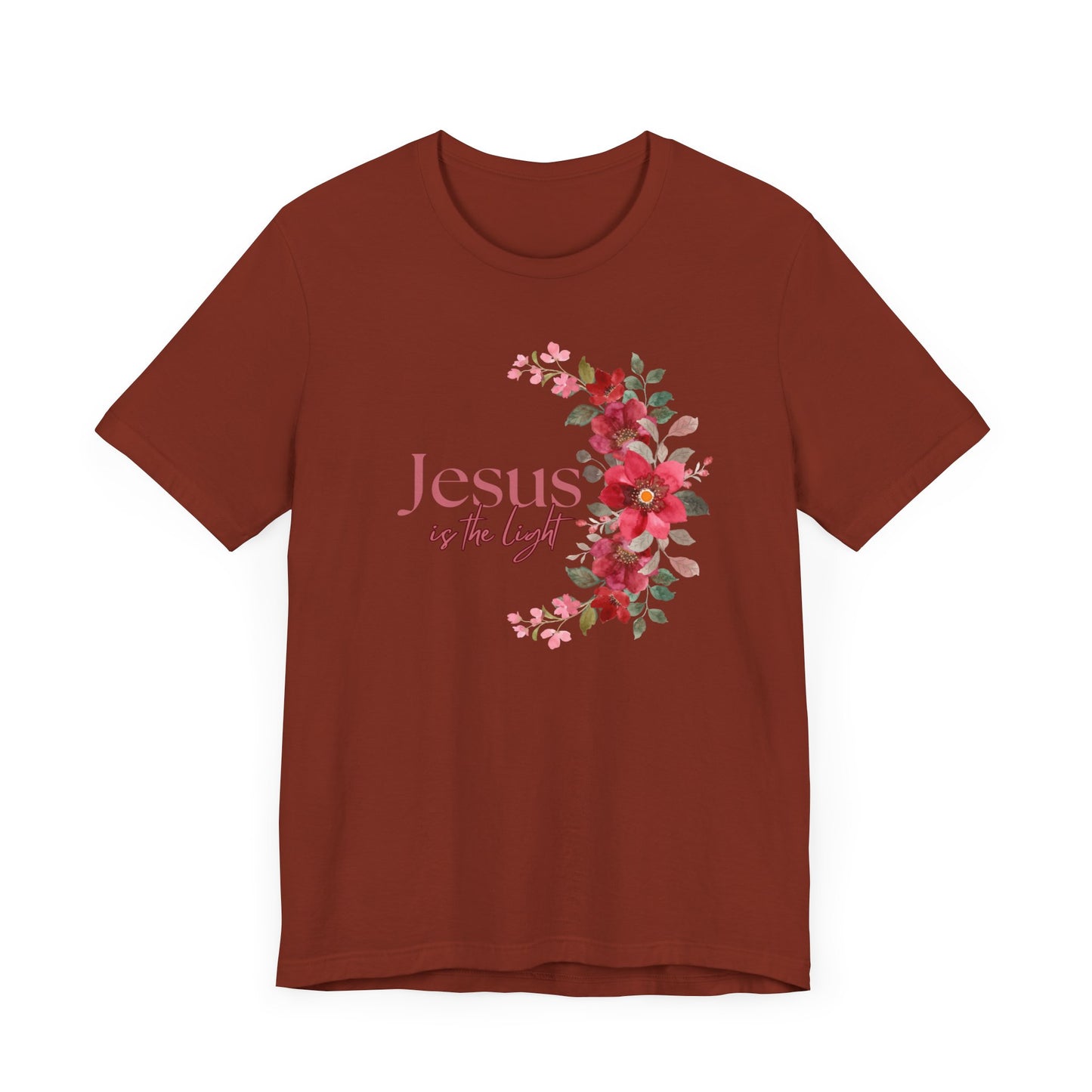 Floral Jesus is the Light Tee - Faith & Inspiration T-Shirt