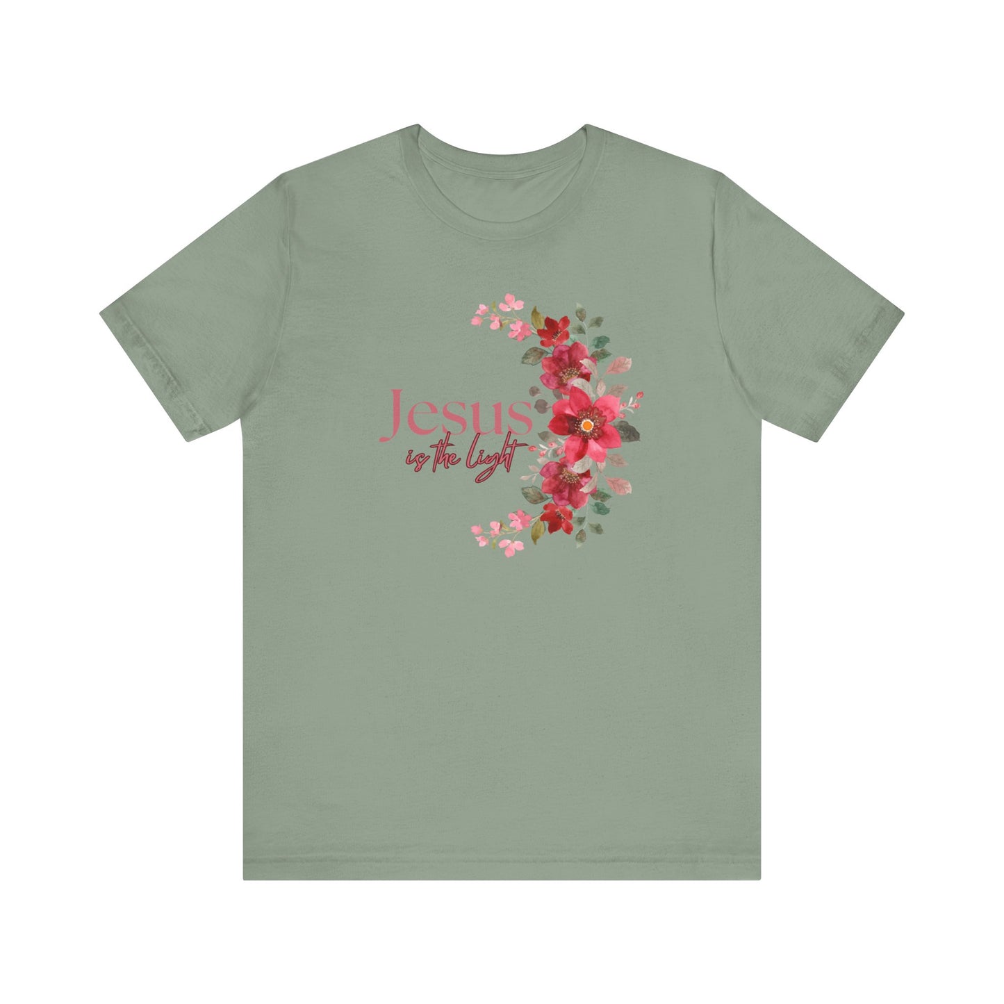 Floral Jesus is the Light Tee - Faith & Inspiration T-Shirt