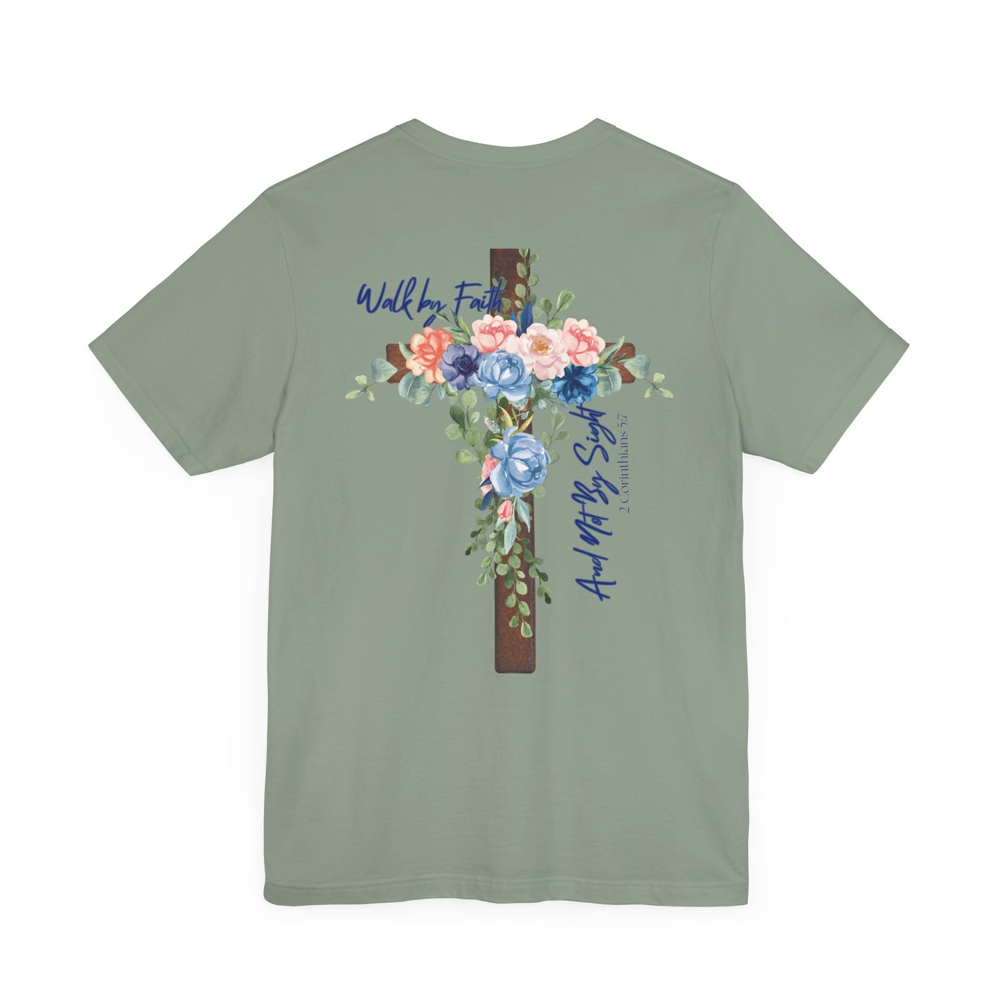 Inspirational Floral Cross Tee - Jesus is the Light