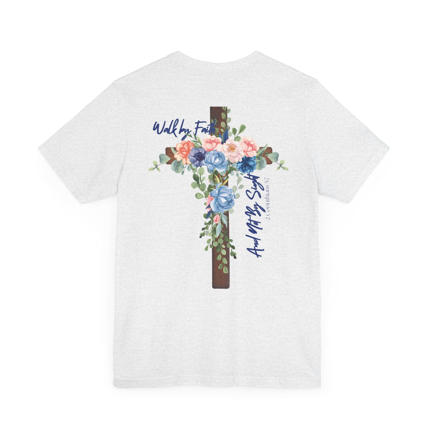 Inspirational Floral Cross Tee - Jesus is the Light